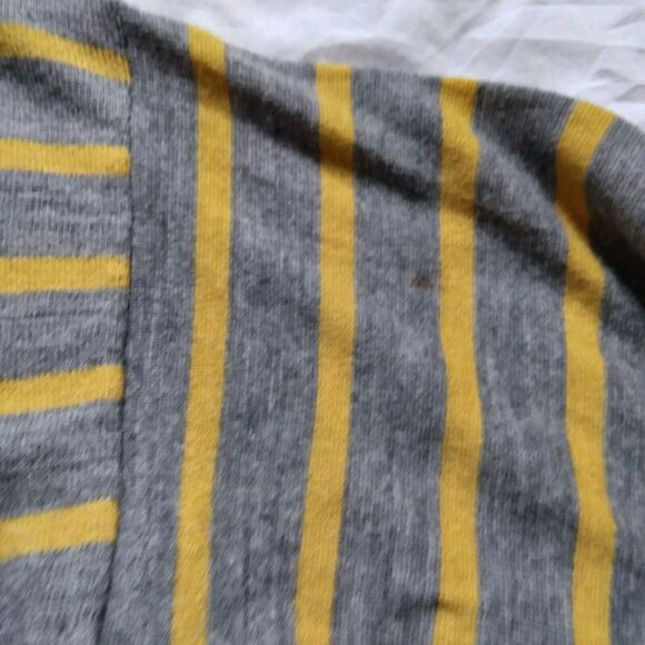 Brunella Gori Italian Merino Wool Yellow Gray Stripe Knit Sweater Y2K Grunge L - Picture 5 of 12